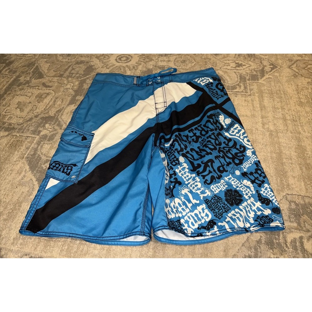 Vans Off‎ The Wall Men's Board Shorts Adult Swim Size 36 blue black Beach